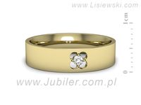Obrączka z brylantem żółte złoto próba 585 - p16660z- 2