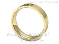 Obrączka z brylantem żółte złoto próba 585 - p16660z- 3