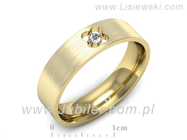 Obrączka z brylantem żółte złoto próba 585 - p16660zmp- 1