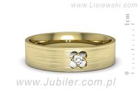 Obrączka z brylantem żółte złoto próba 585 - p16660zmp- 2