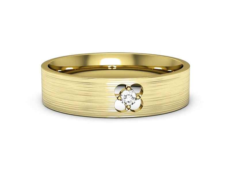 Obrączka z brylantem żółte złoto - p16660zmp — zdjęcie 2
