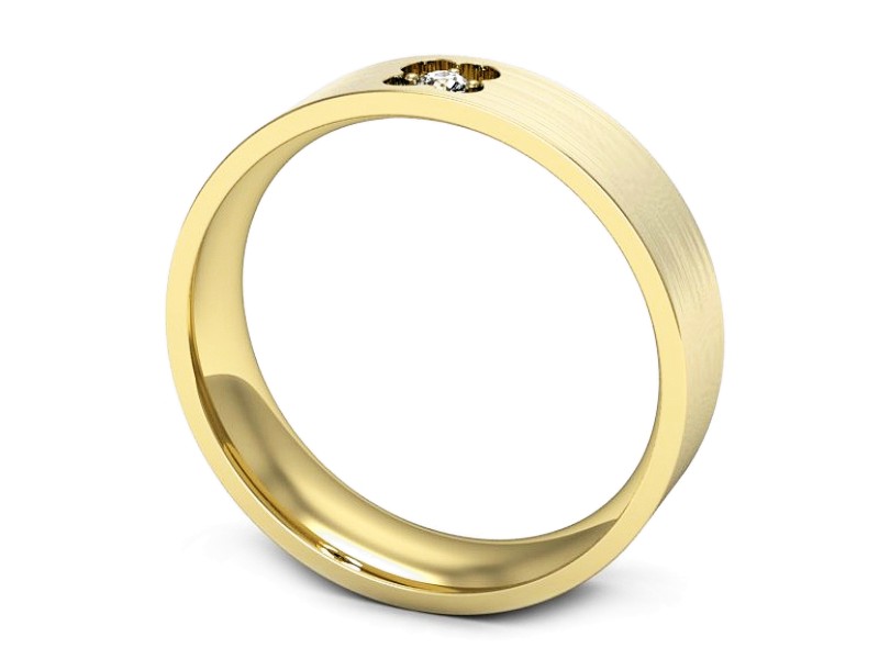 Obrączka z brylantem żółte złoto - p16660zmp — zdjęcie 3