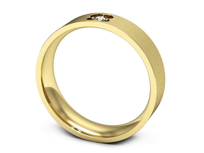 Obrączka z brylantem żółte złoto - p16660zms — zdjęcie 3