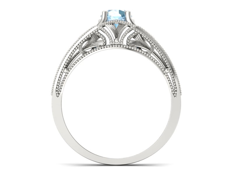 Złoty pierścionek z topazem białe złoto - p16667btp — zdjęcie 2