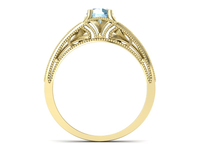 Złoty pierścionek z topazem żółte złoto - p16667ztp — zdjęcie 2