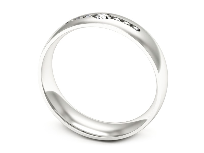 Pierścionek obrączka z brylantami białe złoto - p16668b — zdjęcie 3
