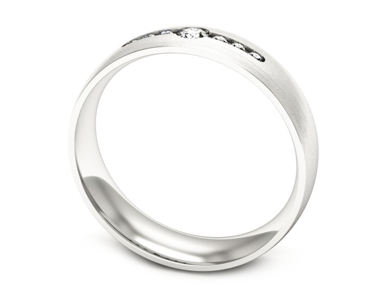 Pierścionek obrączka z brylantami białe złoto - p16668bmp — zdjęcie 3