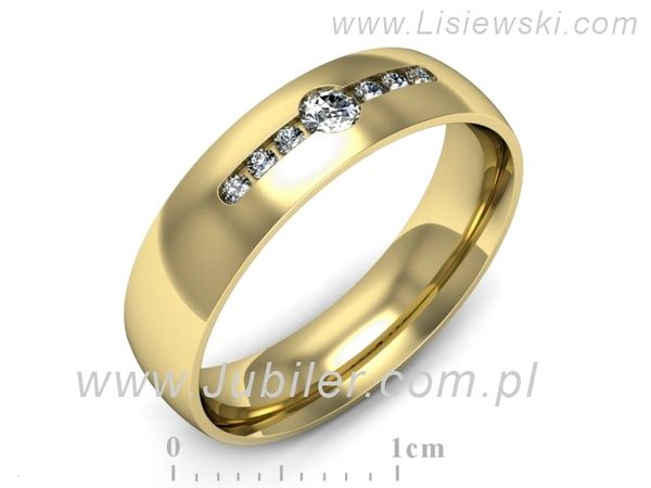 Obrączka z brylantami żółte złoto próba 585 - p16668z- 1