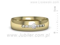 Obrączka z brylantami żółte złoto próba 585 - p16668z- 2