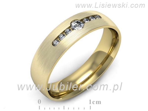 Obrączka z brylantami żółte złoto próba 585 - p16668zmp- 1