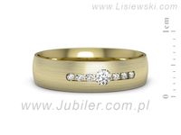 Obrączka z brylantami żółte złoto próba 585 - p16668zmp- 2
