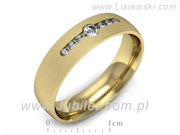 Obrączka z brylantami żółte złoto próba 585 - p16668zms- 1