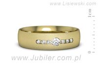 Obrączka z brylantami żółte złoto próba 585 - p16668zms- 2