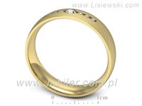 Obrączka z brylantami żółte złoto próba 585 - p16668zms- 3