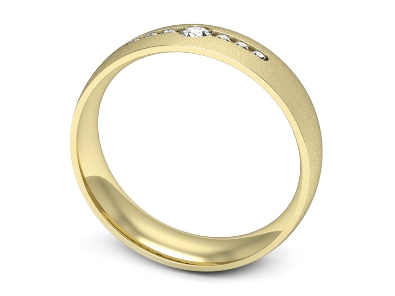 Obrączka z brylantami żółte złoto - p16668zms — zdjęcie 3