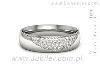 Pierscionek Obrączka z brylantami białe złoto próba 585 - p16669b- 2