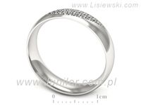 Pierscionek Obrączka z brylantami białe złoto próba 585 - p16669b- 3
