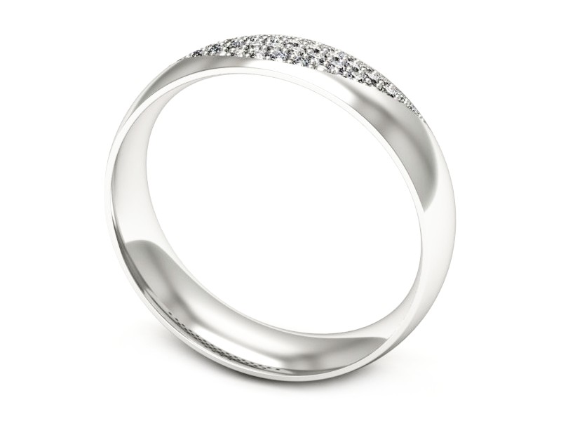 Pierścionek obrączka z brylantami białe złoto - p16669b — zdjęcie 3
