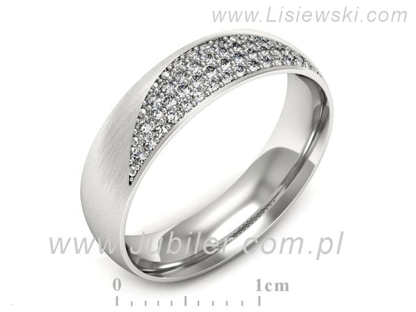 Pierscionek Obrączka z brylantami białe złoto próba 585 - p16669bmp- 1