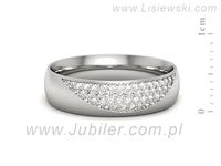 Pierscionek Obrączka z brylantami białe złoto próba 585 - p16669bmp- 2