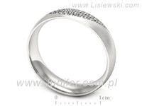 Pierscionek Obrączka z brylantami białe złoto próba 585 - p16669bmp- 3