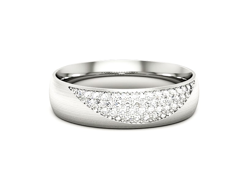 Obrączka z brylantami w białym złocie - p16669bmp — zdjęcie 2