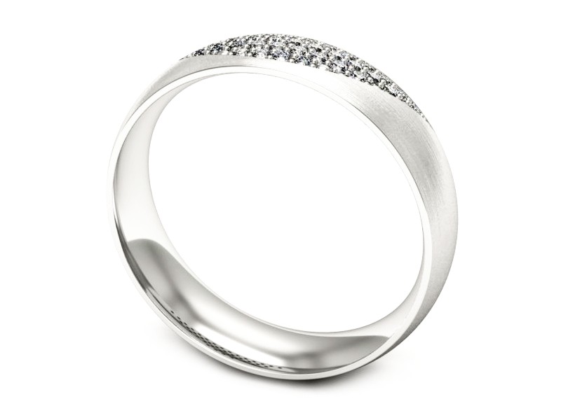 Obrączka z brylantami w białym złocie - p16669bmp — zdjęcie 3