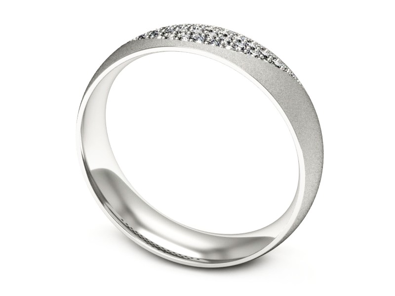 Pierścionek obrączka z brylantami białe złoto - p16669bms — zdjęcie 3
