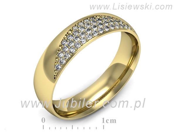 Obrączka z brylantami żółte złoto próba 585 - p16669z- 1