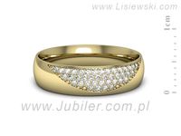 Obrączka z brylantami żółte złoto próba 585 - p16669z- 2