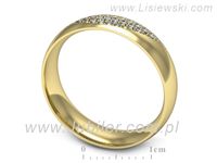 Obrączka z brylantami żółte złoto próba 585 - p16669z- 3