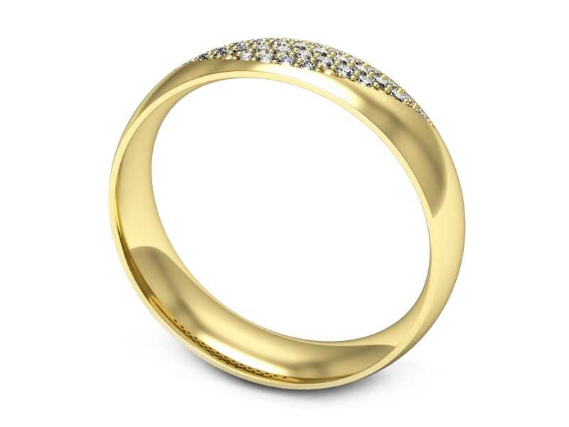 Obrączka z brylantami żółte złoto - p16669z — zdjęcie 3