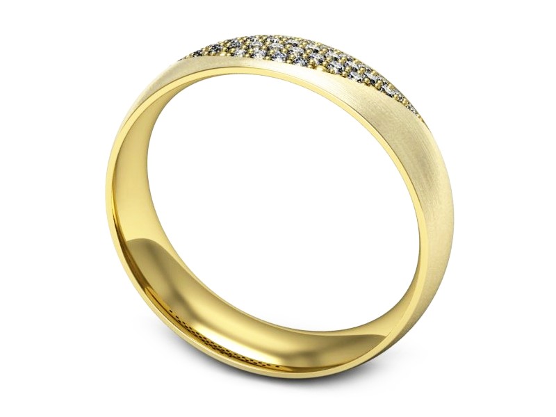 Obrączka z brylantami żółte złoto - p16669zmp — zdjęcie 3