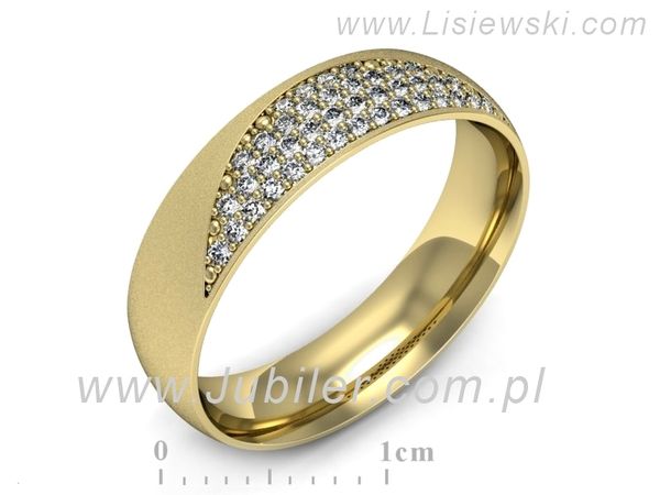 Obrączka z brylantami żółte złoto próba 585 - p16669zms- 1