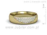 Obrączka z brylantami żółte złoto próba 585 - p16669zms- 2