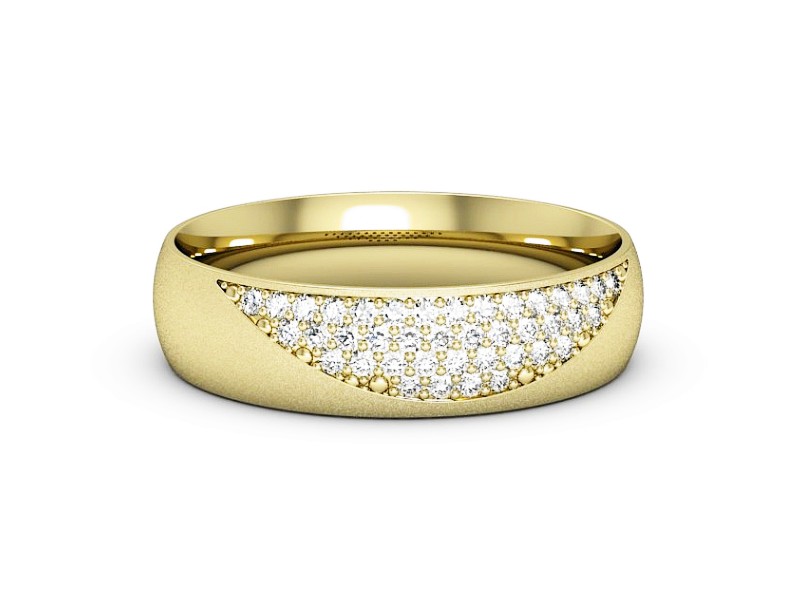 Obrączka z brylantami żółte złoto - p16669zms — zdjęcie 2