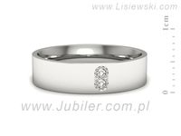 Pierscionek Obrączka z brylantami białe złoto próba 585 - p16670b- 2