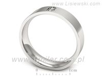 Pierscionek Obrączka z brylantami białe złoto próba 585 - p16670b- 3