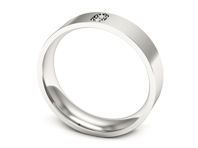 Pierścionek obrączka z brylantami białe złoto - p16670b — zdjęcie 3