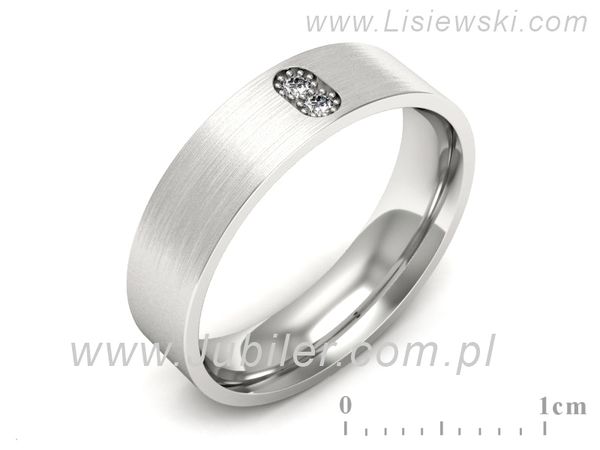 Pierscionek Obrączka z brylantami białe złoto próba 585 - p16670bmp- 1