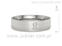 Pierscionek Obrączka z brylantami białe złoto próba 585 - p16670bmp- 2