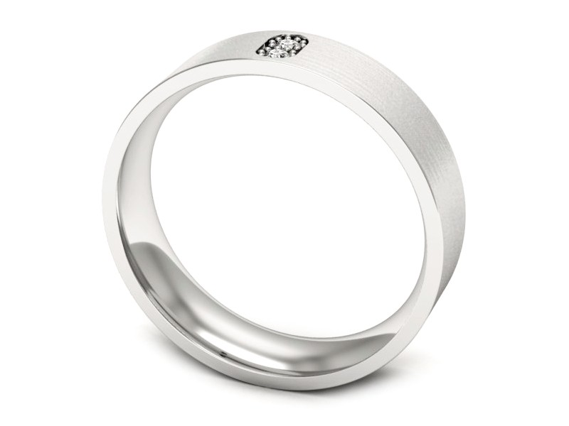 Pierścionek obrączka z brylantami białe złoto - p16670bmp — zdjęcie 3