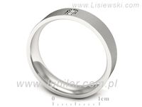 Pierscionek Obrączka z brylantami białe złoto próba 585 - p16670bms- 3