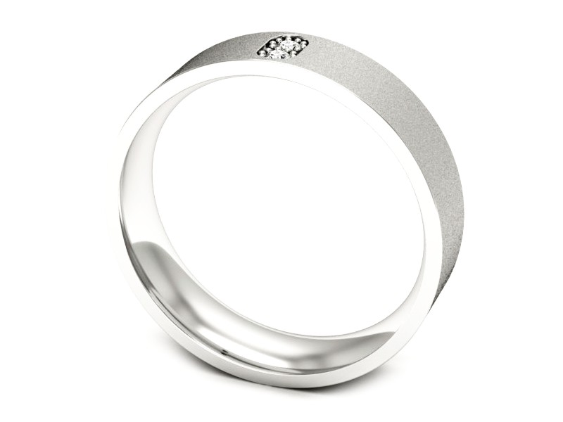 Pierścionek obrączka z brylantami białe złoto - p16670bms — zdjęcie 3
