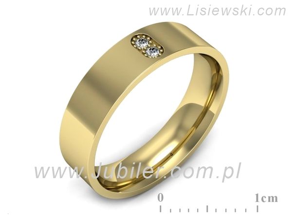Obrączka z brylantami żółte złoto próba 585 - p16670z- 1