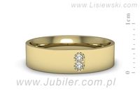 Obrączka z brylantami żółte złoto próba 585 - p16670z- 2