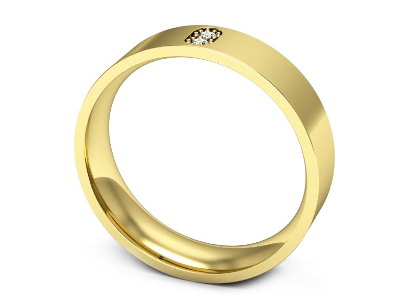 Obrączka z brylantami żółte złoto - p16670z — zdjęcie 3