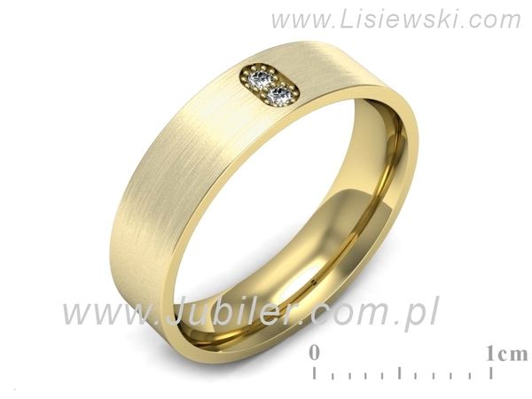 Obrączka z brylantami żółte złoto próba 585 - p16670zmp- 1