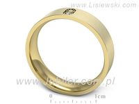 Obrączka z brylantami żółte złoto próba 585 - p16670zmp- 3