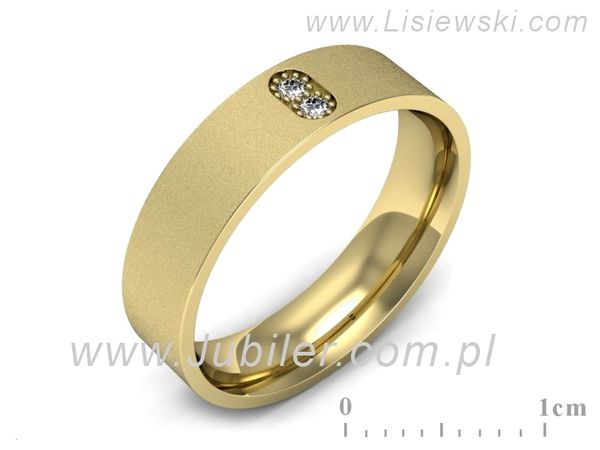 Obrączka z brylantami żółte złoto próba 585 - p16670zms- 1